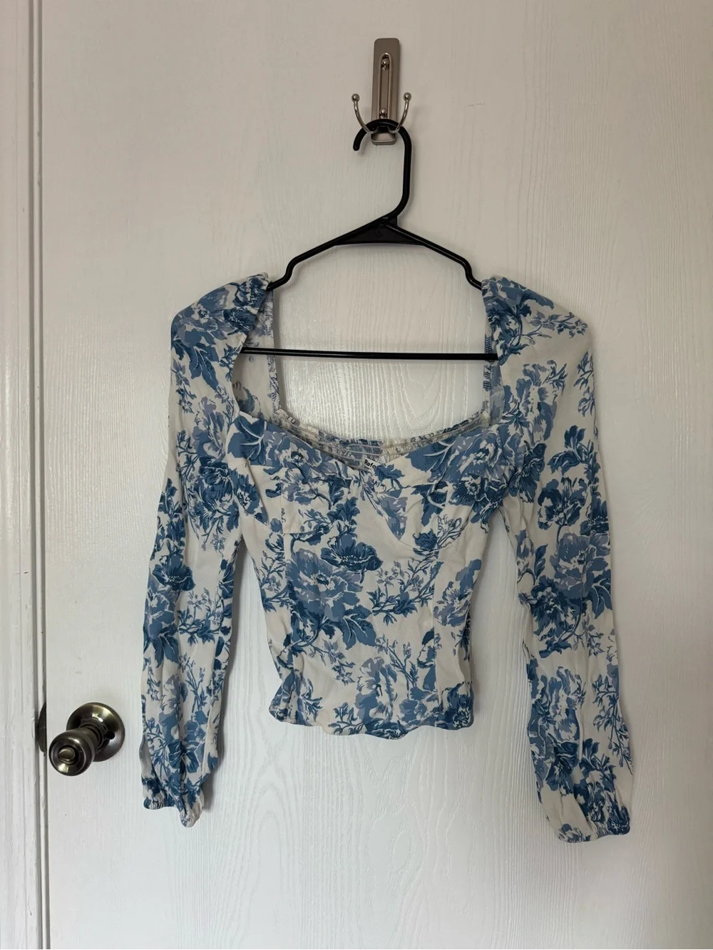 Reformation Floral Square Neck Long Sleeve Top - Picture 2 of 6